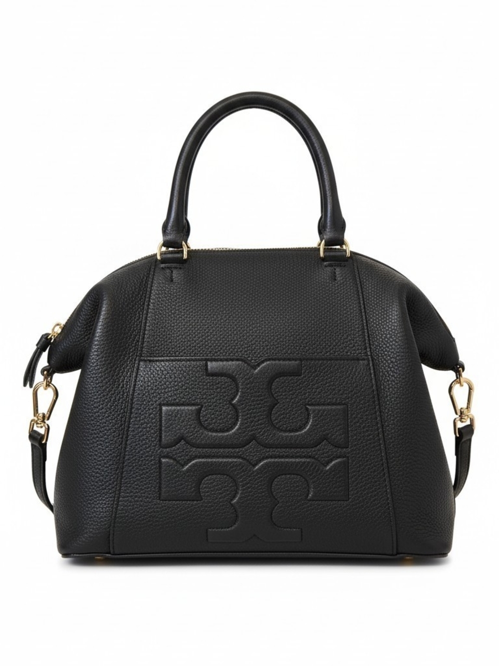 Tory Burch Black Leather Top-Handle Satchel Bag